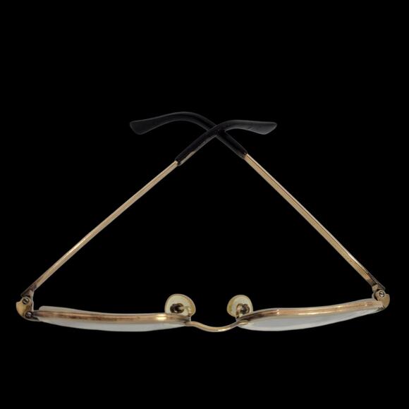 Frame France Heptagon 14K Eye Glasses Vintage Metal Wire Gold Stamped Eyeglasses - Picture 4 of 15